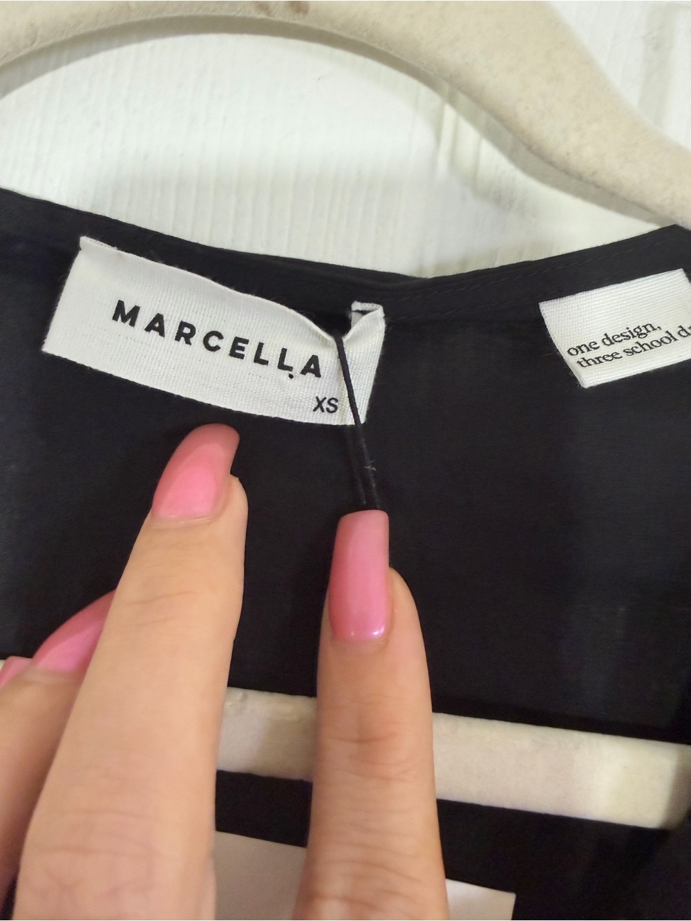 Marcella NYC Kissena Top Black Cotton Voile Babydoll Blouse XS NWT Transitional - Picture 7 of 12